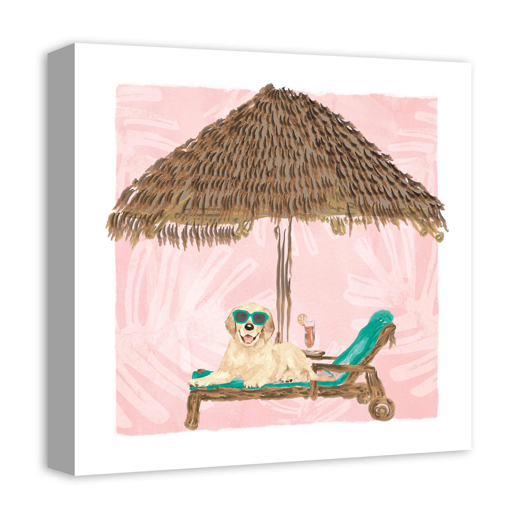 Lounging Golden Retriever 4 Canvas Wall Art